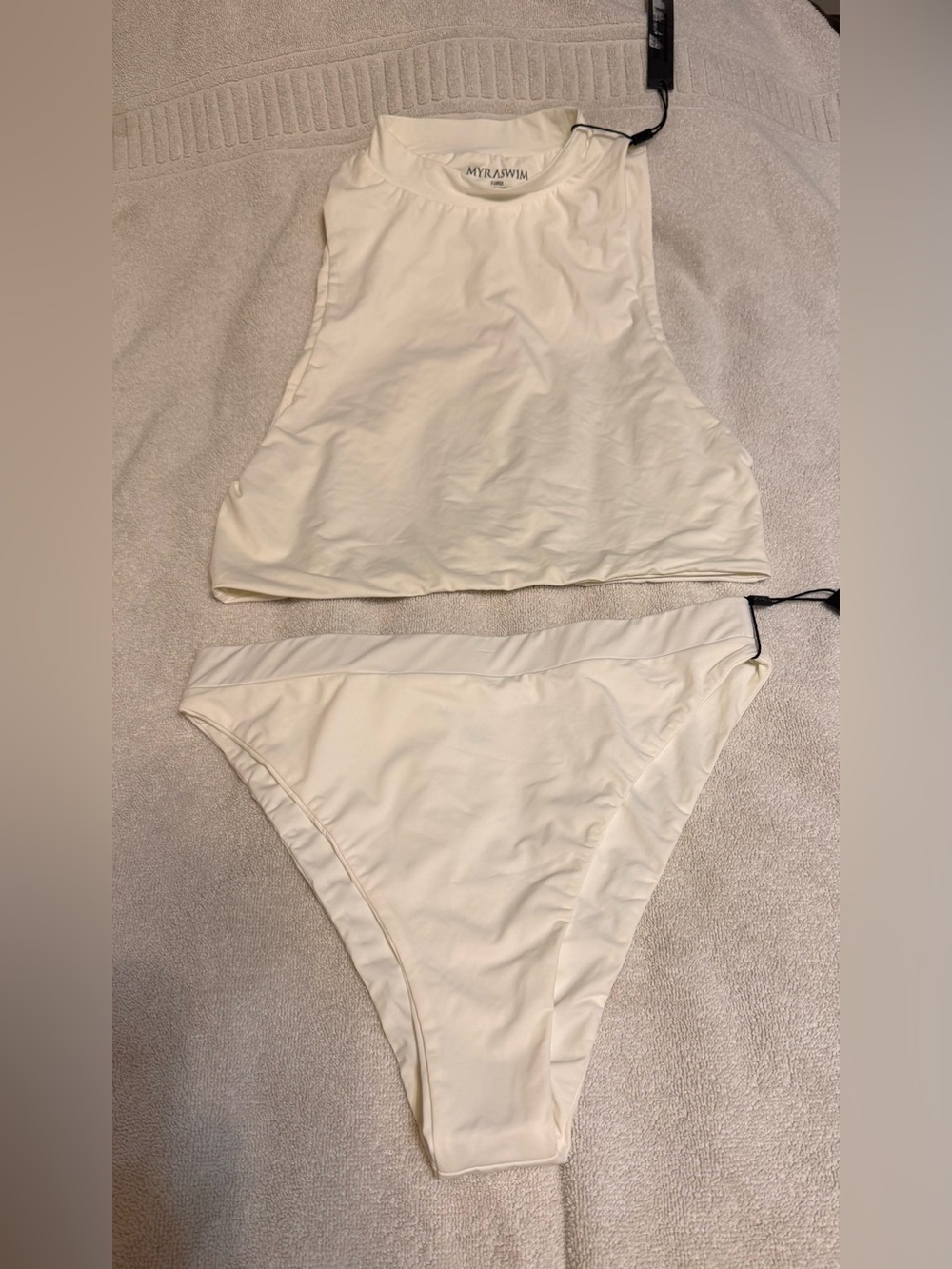 MYRA Swim High Neck Bikini Set in White